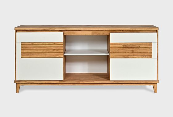 Тумба "Уоллстрит" 3 (с нишей) массив дуба, МДФ 3