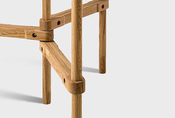 Вешалка напольная "Арт" (складная) массив дуба 6