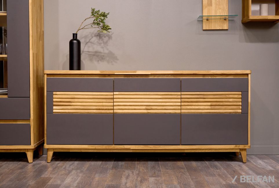 Тумба "Уоллстрит" 3 массив дуба, МДФ 1