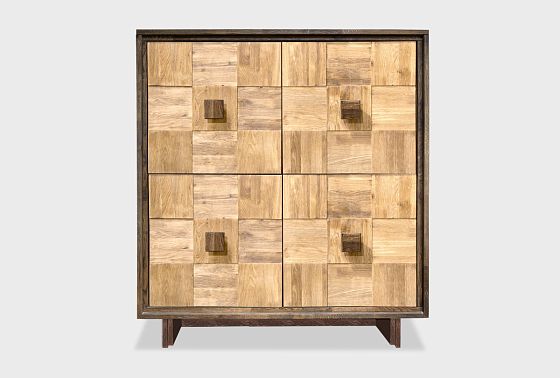 Тумба высокая "Cube Design" 4 массив и шпон дуба 3