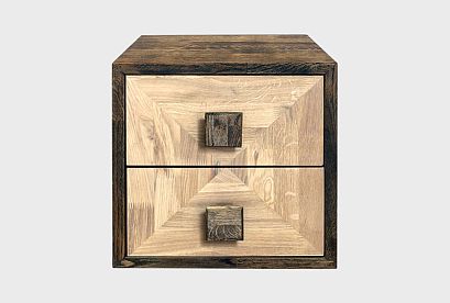Модуль для стеллажей открытых "Cube Design" (с ящиками); 2 ящика; *КМ-009.202; графит, белёный дуб