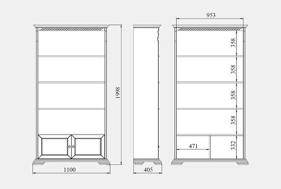 Стеллаж "Лика" массив и шпон дуба 6