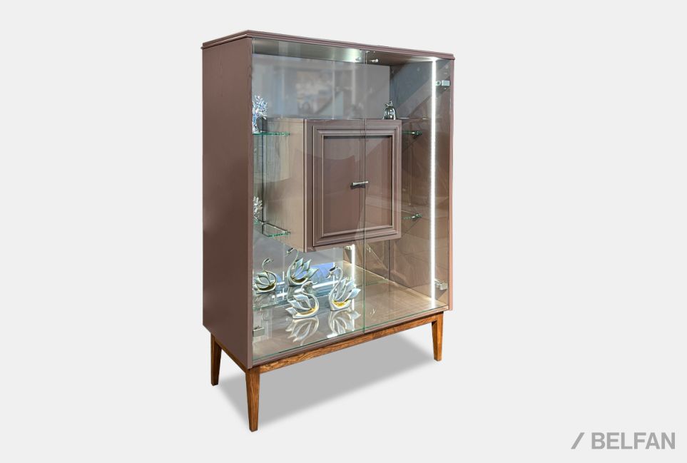 Тумба высокая "Сакраменто" (стекло) массив и шпон дуба, МДФ 2