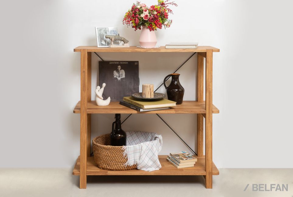 Стеллаж "Арт" 2 массив дуба 6