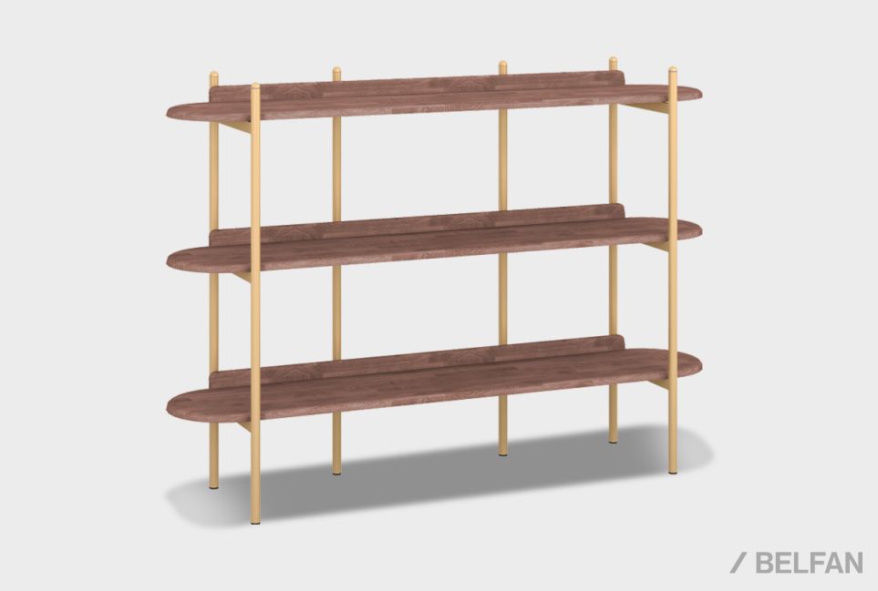 Стеллаж "Меридиан" 3 массив дуба, металл 1