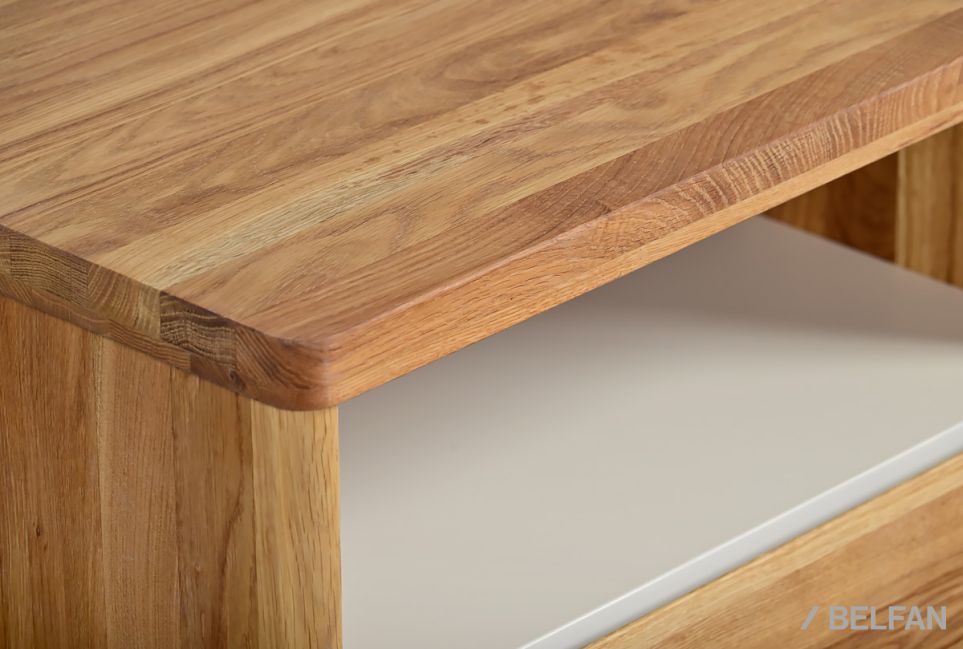 Тумба прикроватная "Уоллстрит" (с нишей) массив дуба, МДФ 4