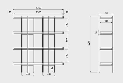 Стеллаж открытый "Cube Design" 4