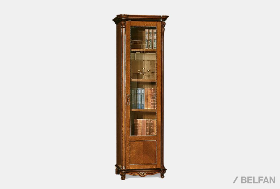 Шкаф для книг "Алези 8/1" (правый) массив и шпон дуба 1