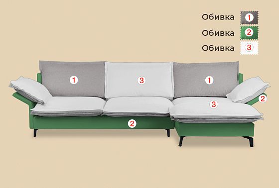 "Гранд" диван с оттоманкой  4