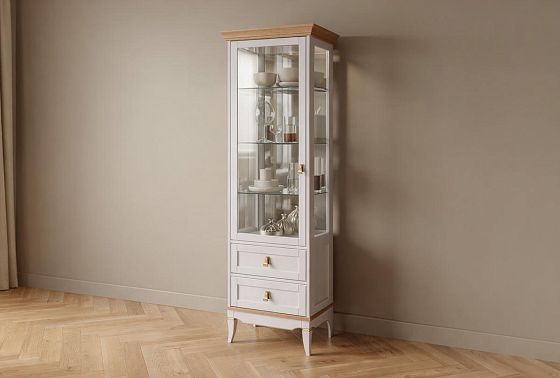 Витрина 1-но дверная "Стюарт" (левая) массив и шпон дуба 5