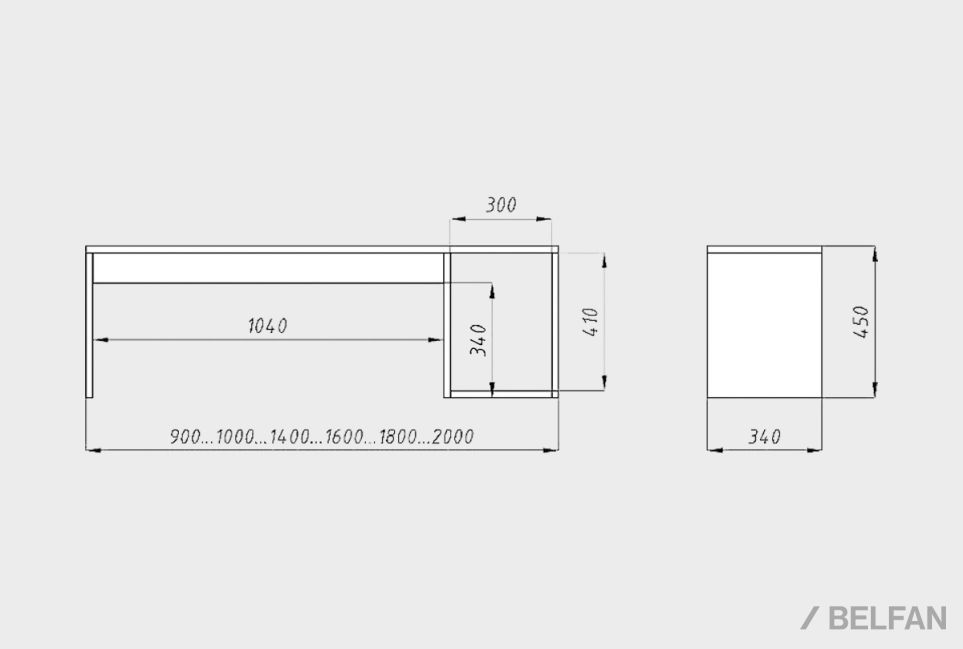 Скамья-приставка к кровати "Берген" массив дуба 3