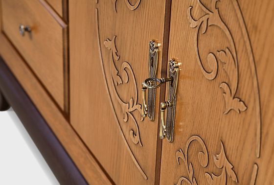 Тумба "Соната" 4 (с ящиками) массив и шпон дуба 9