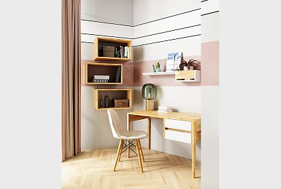 Стол письменный "Уоллстрит"; *А-012.13.1; к-бейц-масло, ф-белый, вст-бейц-масло