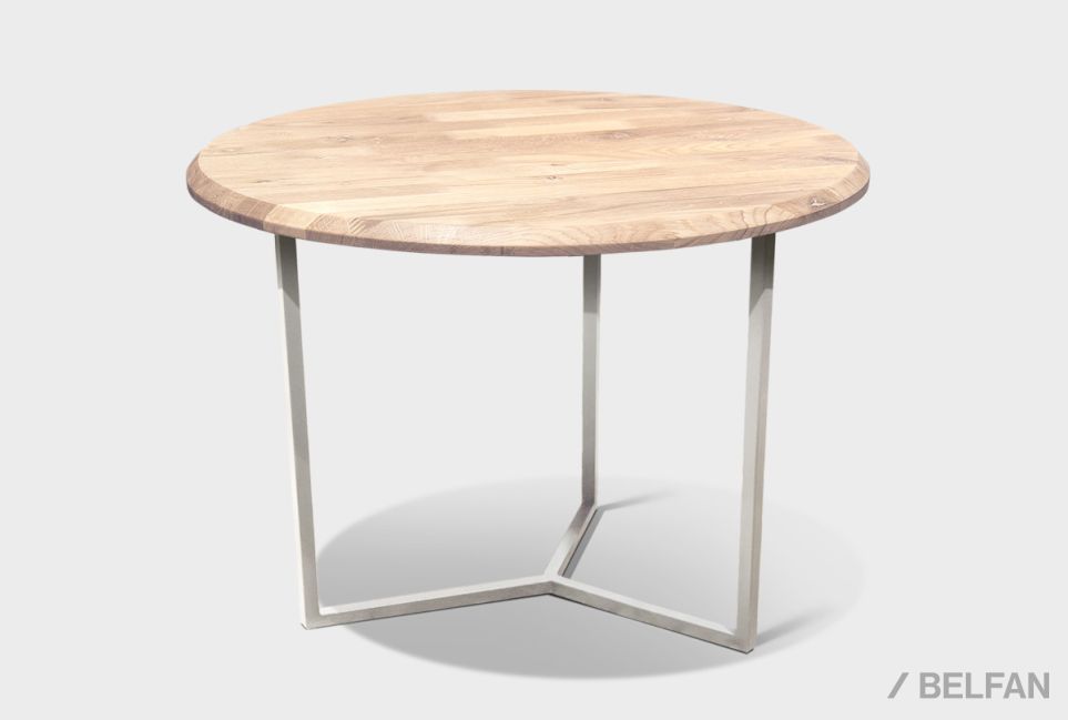 Стол журнальный "Арт" круглый 60 массив дуба, металл 1