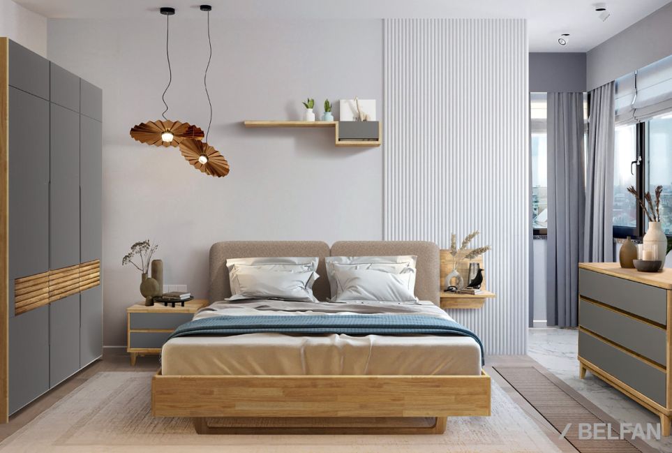 Кровать "Уоллстрит" (мягкое изголовье) массив дуба 3