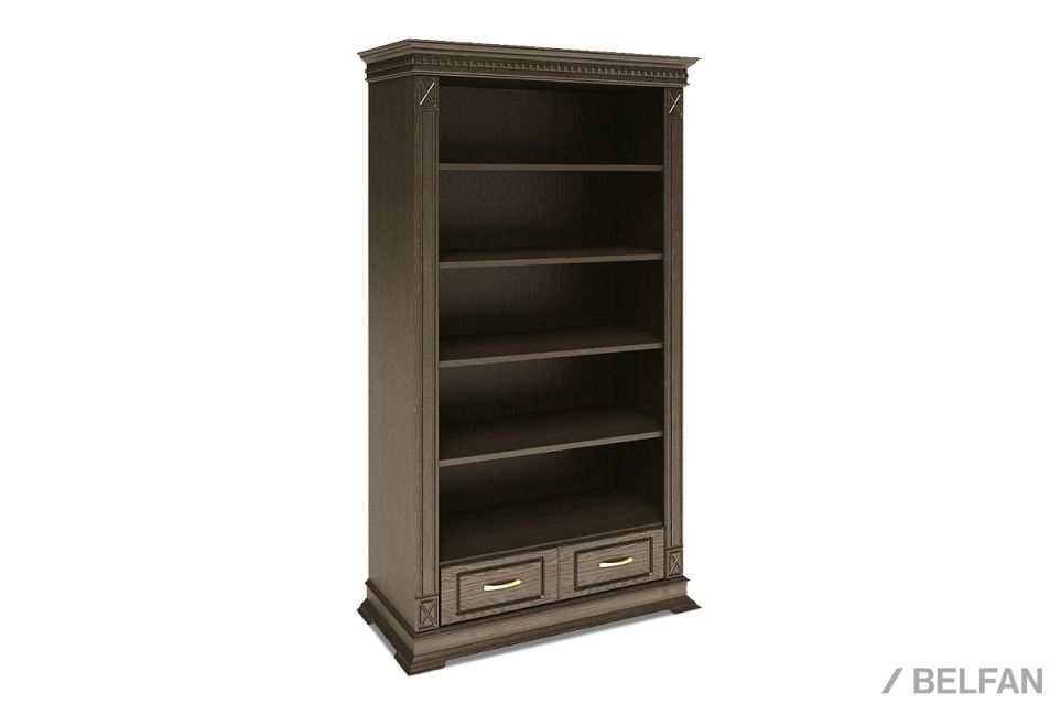 Стеллаж "Верди Люкс 2" массив и шпон дуба 1