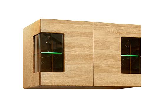 Шкаф навесной 2-х секционный "Хедмарк" массив и шпон дуба 2