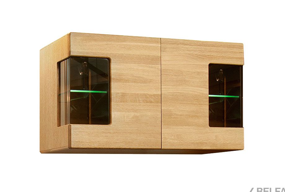 Шкаф навесной 2-х секционный "Хедмарк" массив и шпон дуба 1