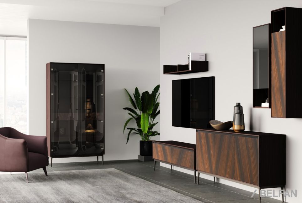 Шкаф настенный узкий "Монреаль" (правый) шпон дуба, МДФ 5