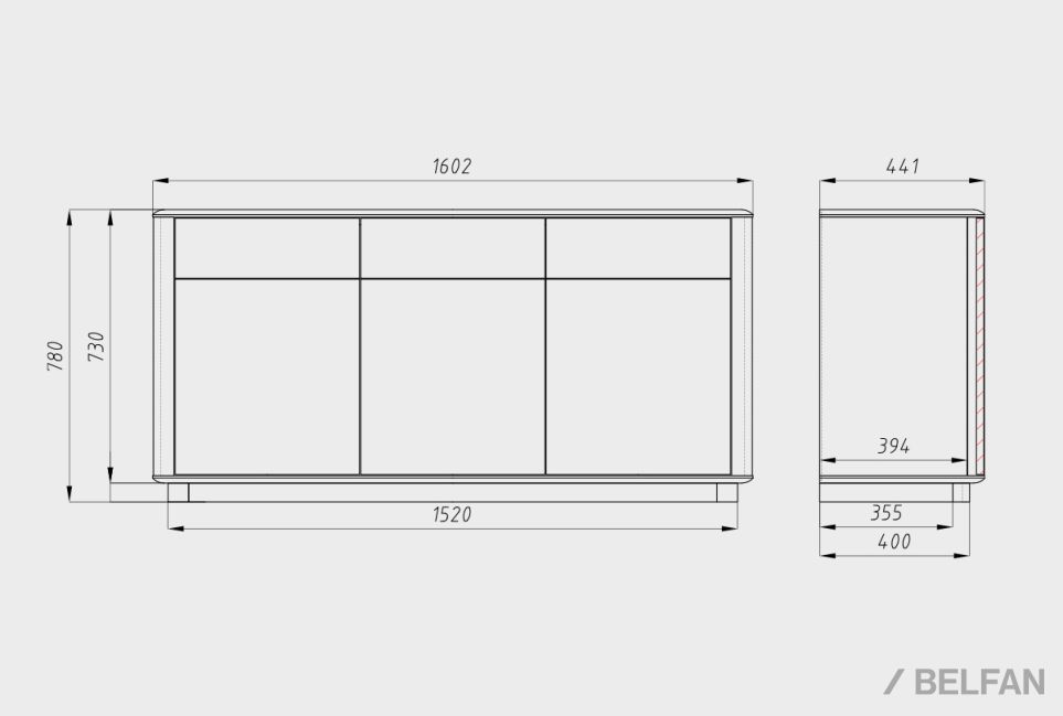 Тумба 3-х дв. «Тор» (с ящиками) массив дуба 2
