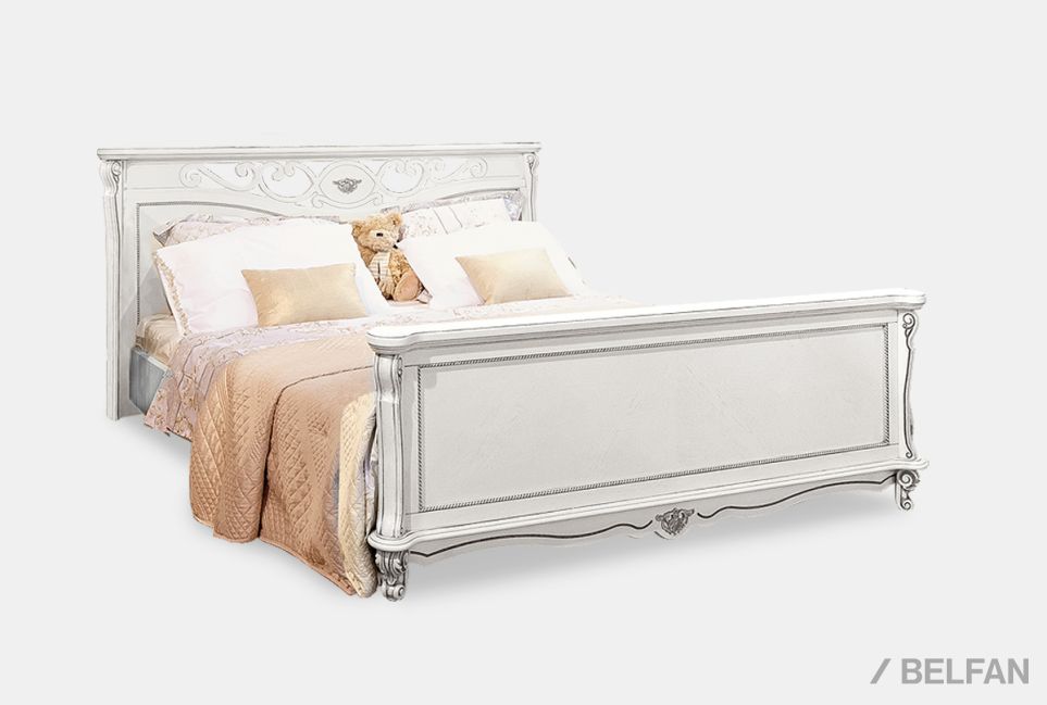 Кровать "Алези" (высокое изножье) массив и шпон дуба 1