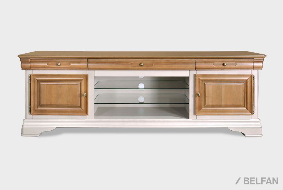 Тумба под ТВ "Оливия" массив и шпон ольхи 2