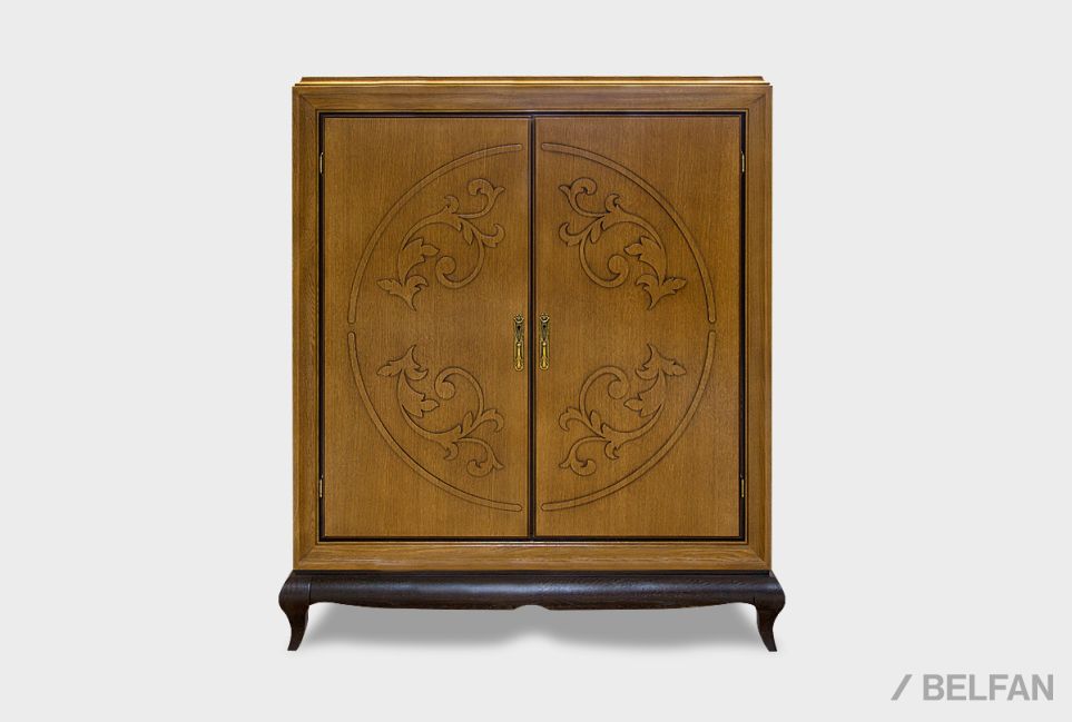 Тумба "Соната" высокая (декор) массив и шпон дуба 2