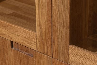 Шкаф с витриной 2-х дверный "Ирвинг Дизайн"; 4 ящика; бейц-масло, графит