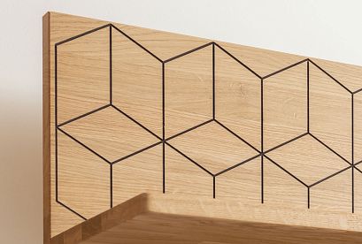 Полка настенная "Этна" 180; с декором; дуб натуральный