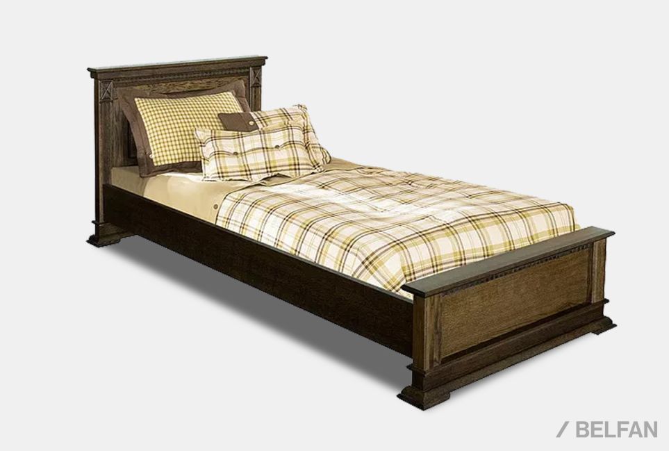 Кровать "Верди Люкс" (низкое изножье) массив и шпон дуба 1