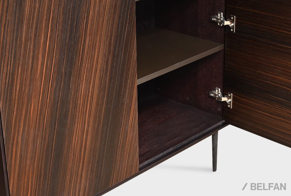 Тумба высокая "Монреаль" шпон дуба, МДФ, металл 2