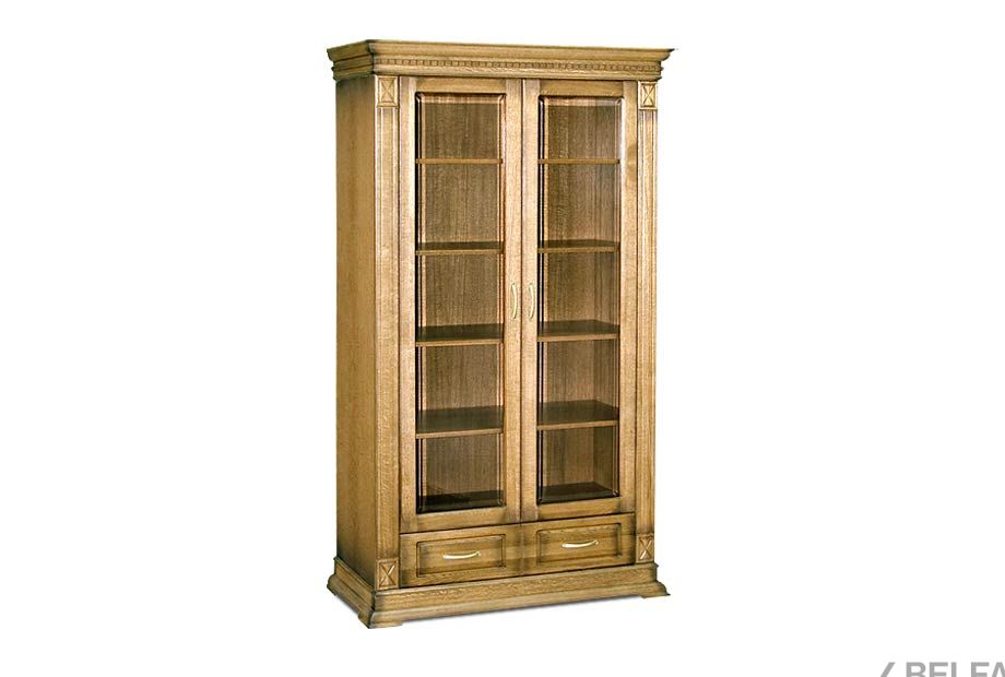 Шкаф для книг "Верди Люкс 2/1" массив и шпон дуба 1