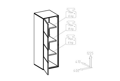 Шкаф навесной "Гринвуд" (левый)