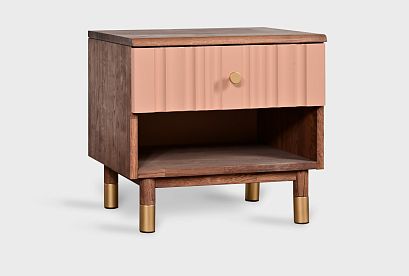 Тумба прикроватная "Меридиан" (с нишей); *А-017.07; к-шоколадный дуб, ф-дымчатая роза