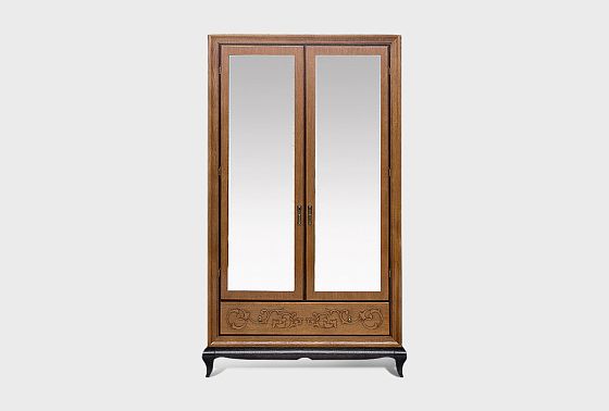 Шкаф для одежды 2-х дв. "Соната" с зеркалом (без декора) массив и шпон дуба 3