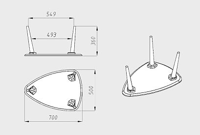 Стол журнальный "Арт" 70 (капля); графит