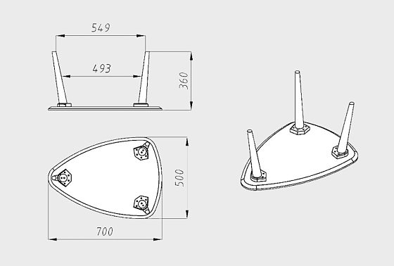 Стол журнальный "Арт" 70 (капля) массив дуба 8