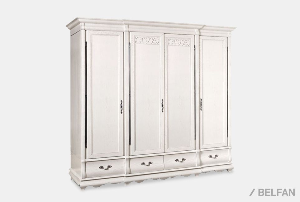 Шкаф для одежды "Тэфи" 4-х дв. без зеркала массив и шпон дуба 1