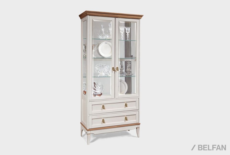 Витрина 2-х дверная "Стюарт" массив и шпон дуба 2