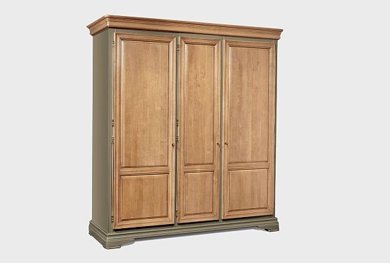 Шкаф для одежды "Оливия" 3-х дверный массив и шпон ольхи 7