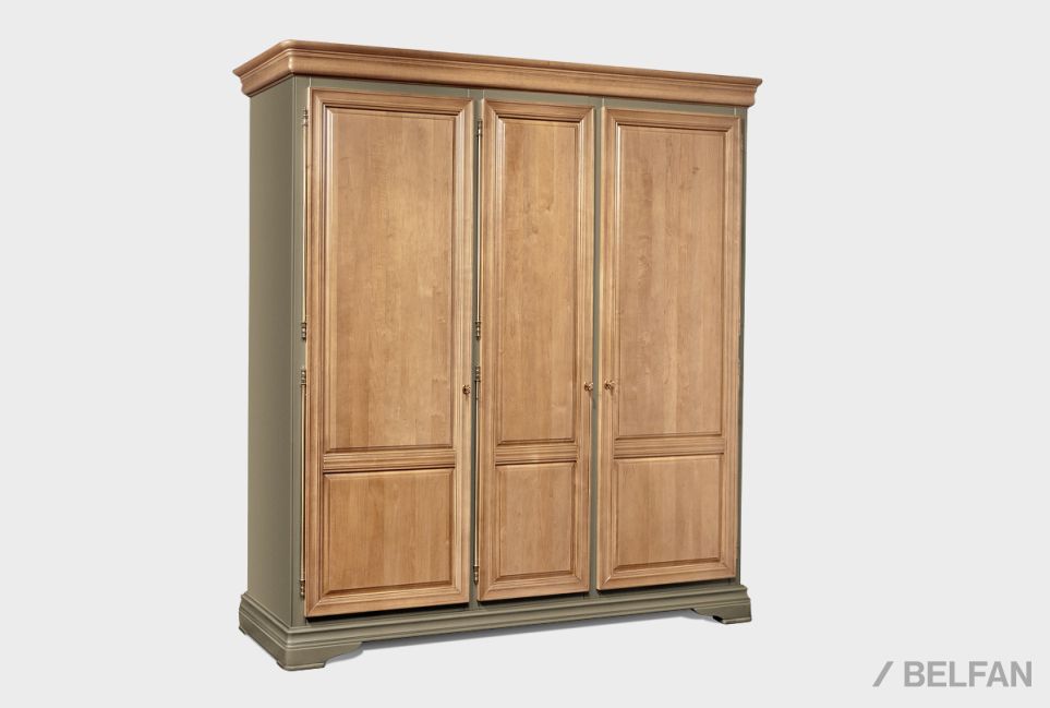 Шкаф для одежды "Оливия" 3-х дверный массив и шпон ольхи 2