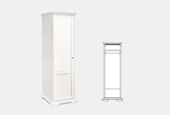 Шкаф 1-но дверный для прихожей "Лика" (левый) массив и шпон дуба 3