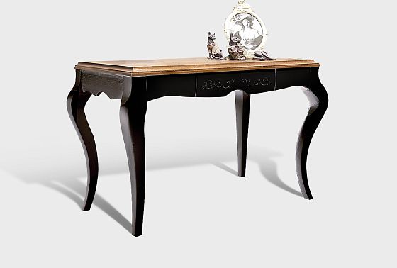 Стол туалетный "Соната" с декором (без надставки) массив и шпон дуба 2