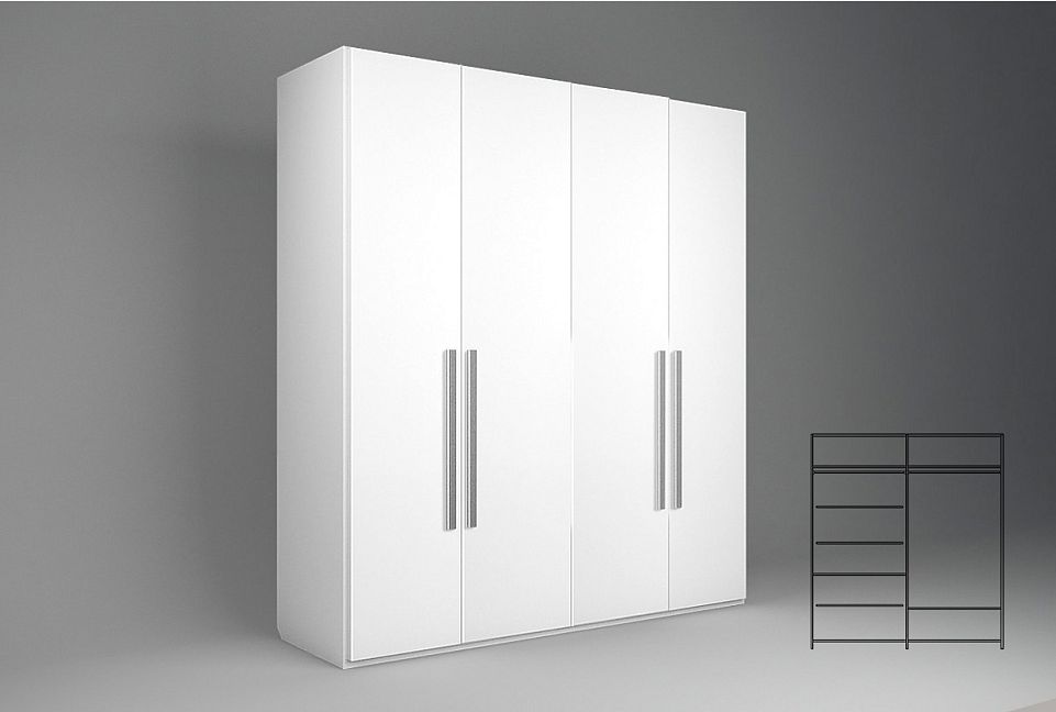 Шкаф для одежды 4-х дв. "Лана" 2СК (без зеркала); альба с серебряной патиной
