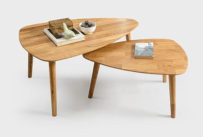 Стол журнальный "Арт" 70 (капля); бейц-масло