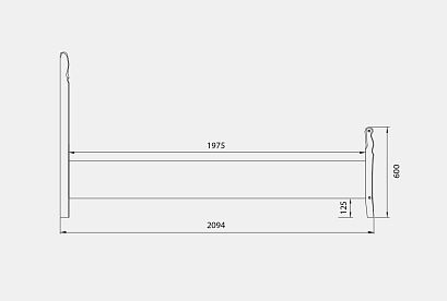 Кровать "Лика" (высокое изножье); без основания, без матраса; *ММ-137-02/16; (1600x2000); белая эмаль; LG0505Р (гр. кожи 1)