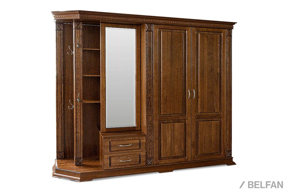 Шкаф комбинированный "Верди Люкс" 1 массив и шпон дуба 1