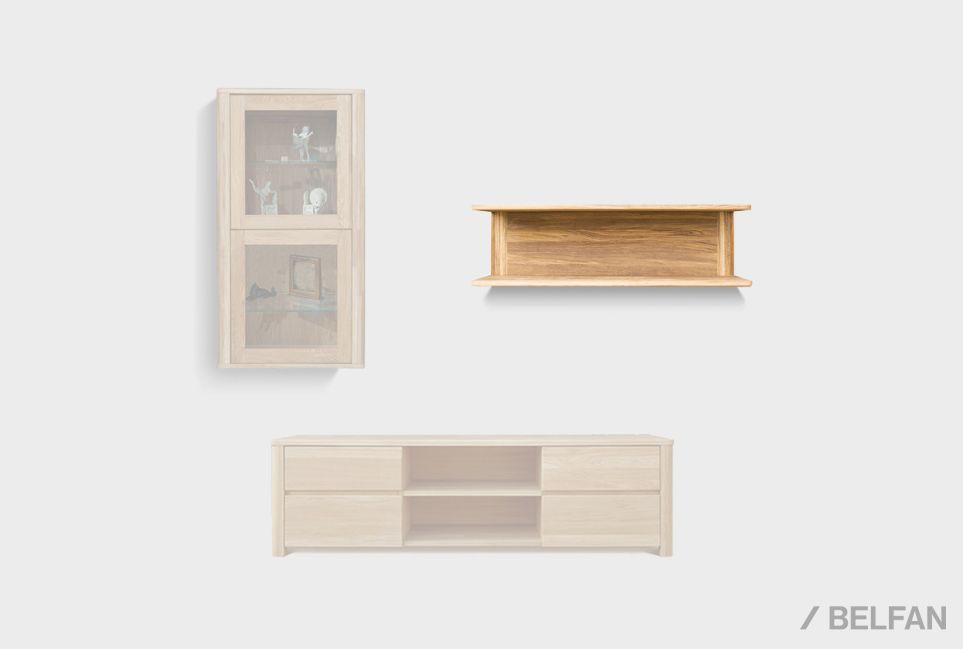 Полка настенная "Норд" 108 массив дуба 1