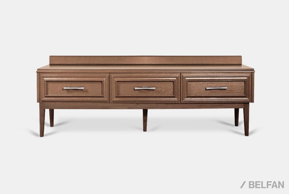 Тумба под ТВ "Сакраменто" 3 массив и шпон дуба, МДФ 1