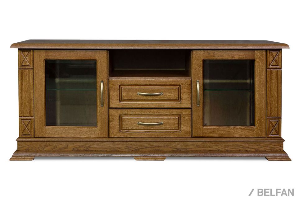 Тумба под ТВ "Верди Люкс ТВ2" массив и шпон дуба 1